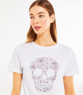 Floral Ornamented Skull Womens T-Shirt Floral Ornamented Skull Womens T-Shirt